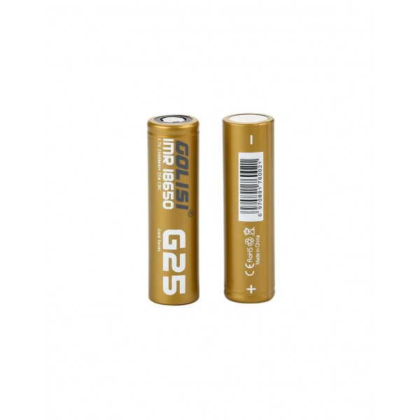 Golisi G25 IMR 18650 High-drain Li-ion Battery 25A 2500mAh 2pcs