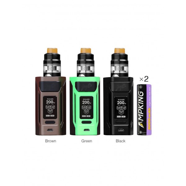 WISMEC Reuleaux RX2 20700 200W TC Kit with Dual Ampking 20700 Batteries 6000mAh